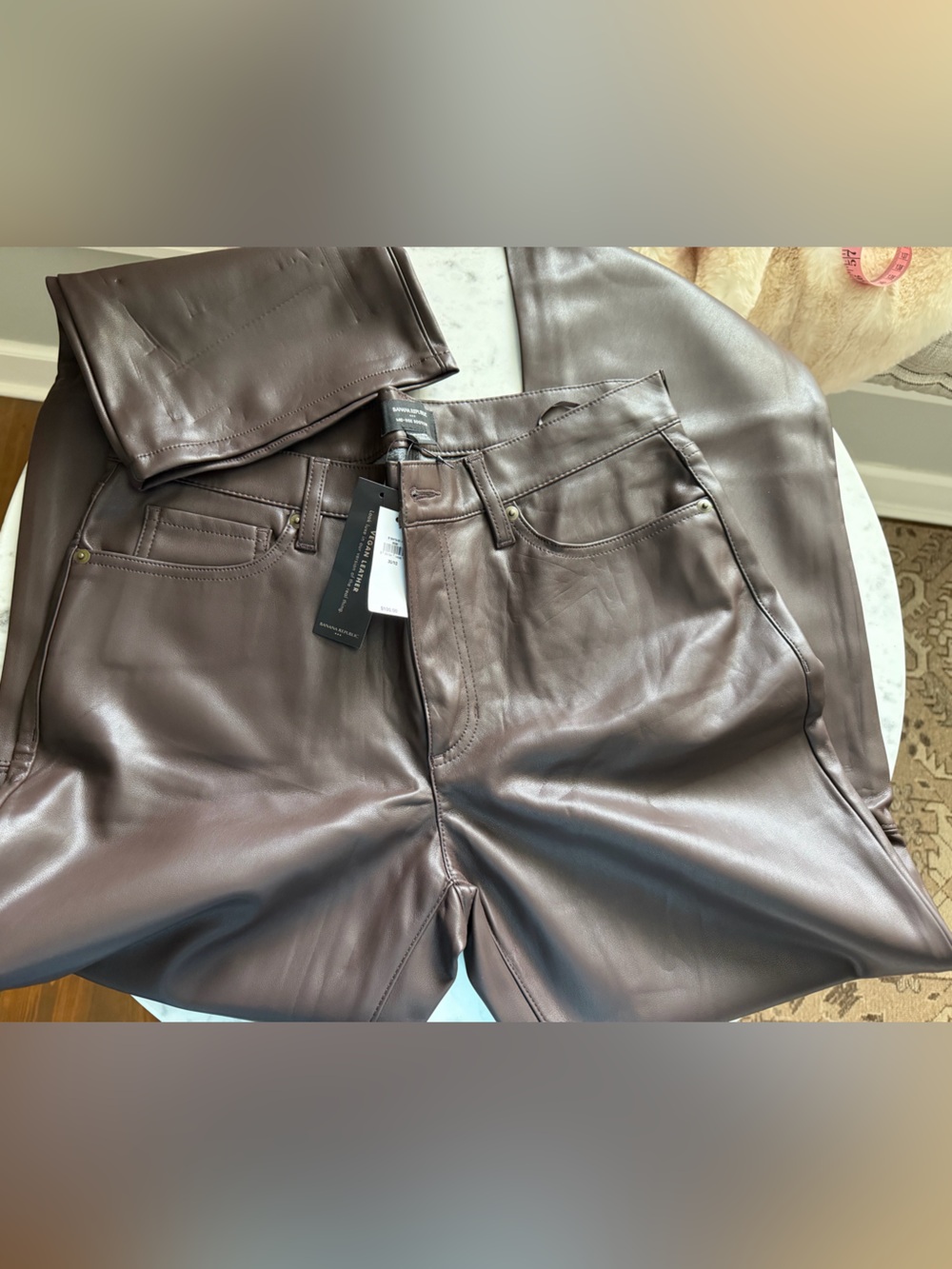 Banana Republic Brown Faux Leather Mid-Rise Bootcut